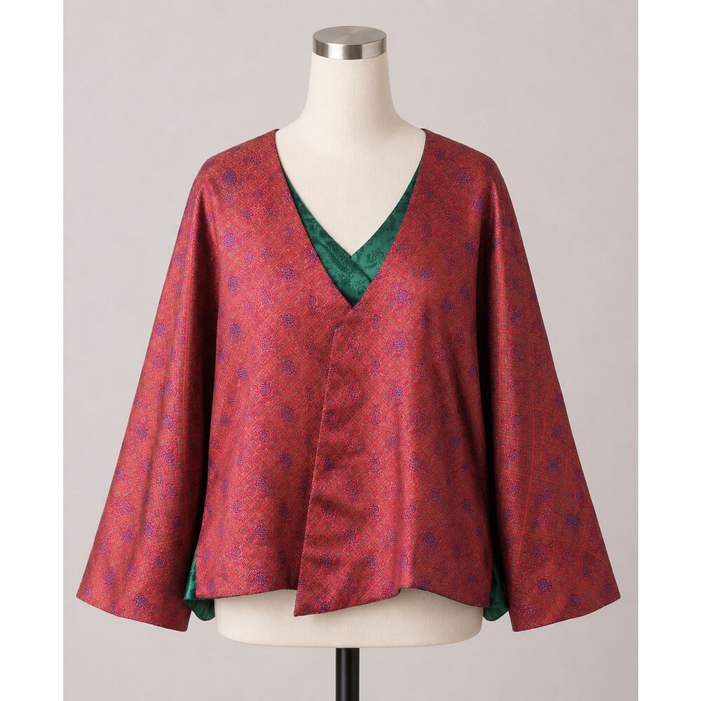 Vintage | Handmade Kimono Red Silk Jacket Reversible